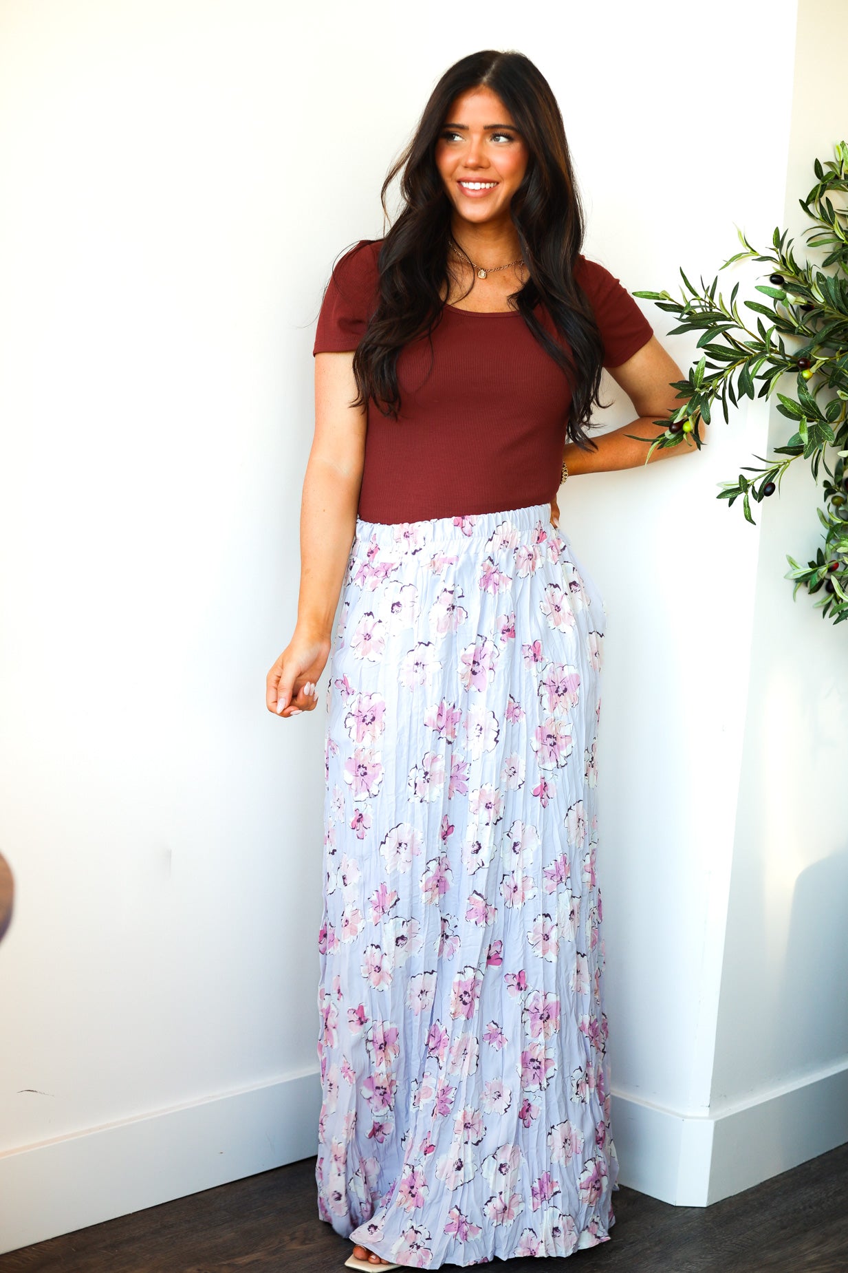 Textured Maxi Skirt with Pockets
