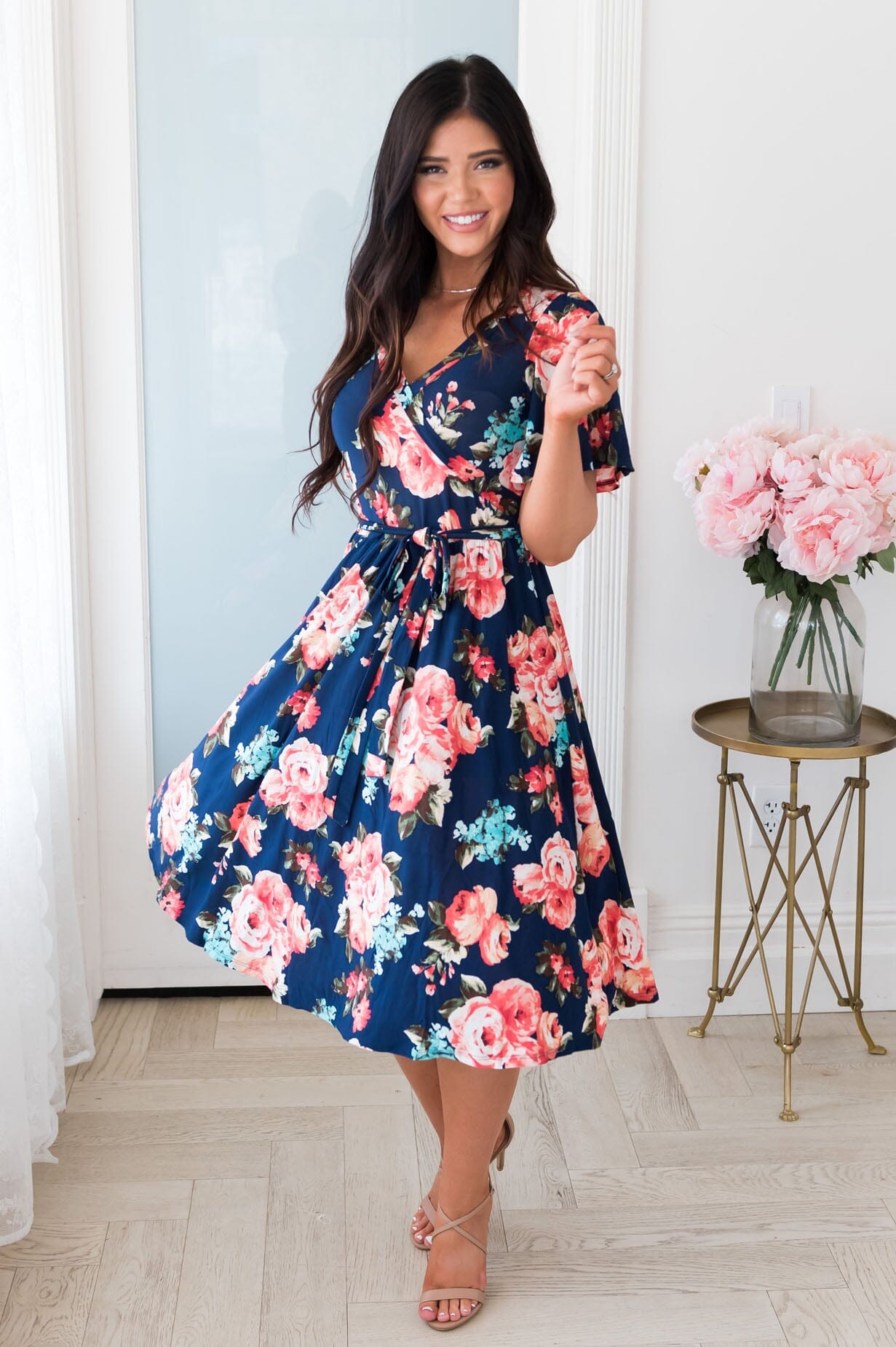 Navy Floral Modest Church Dress | Best and Affordable Modest Boutique | Cute Modest Dresses and Skirts for Church Navy Floral Modest Church Dress | Best and Affordable Modest Boutique | Cute Modest Dresses and Skirts for Church