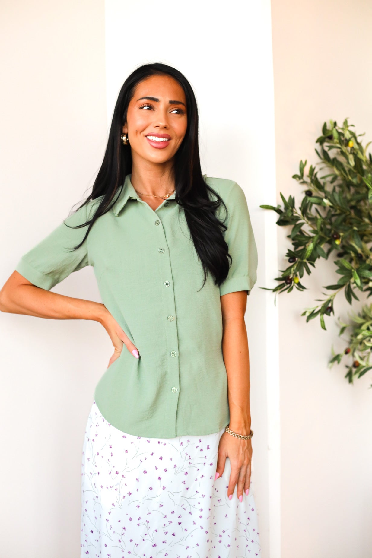 Ruffle Collared Blouse