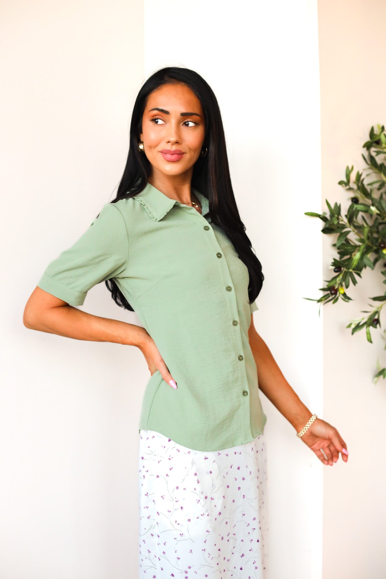 Ruffle Collared Blouse