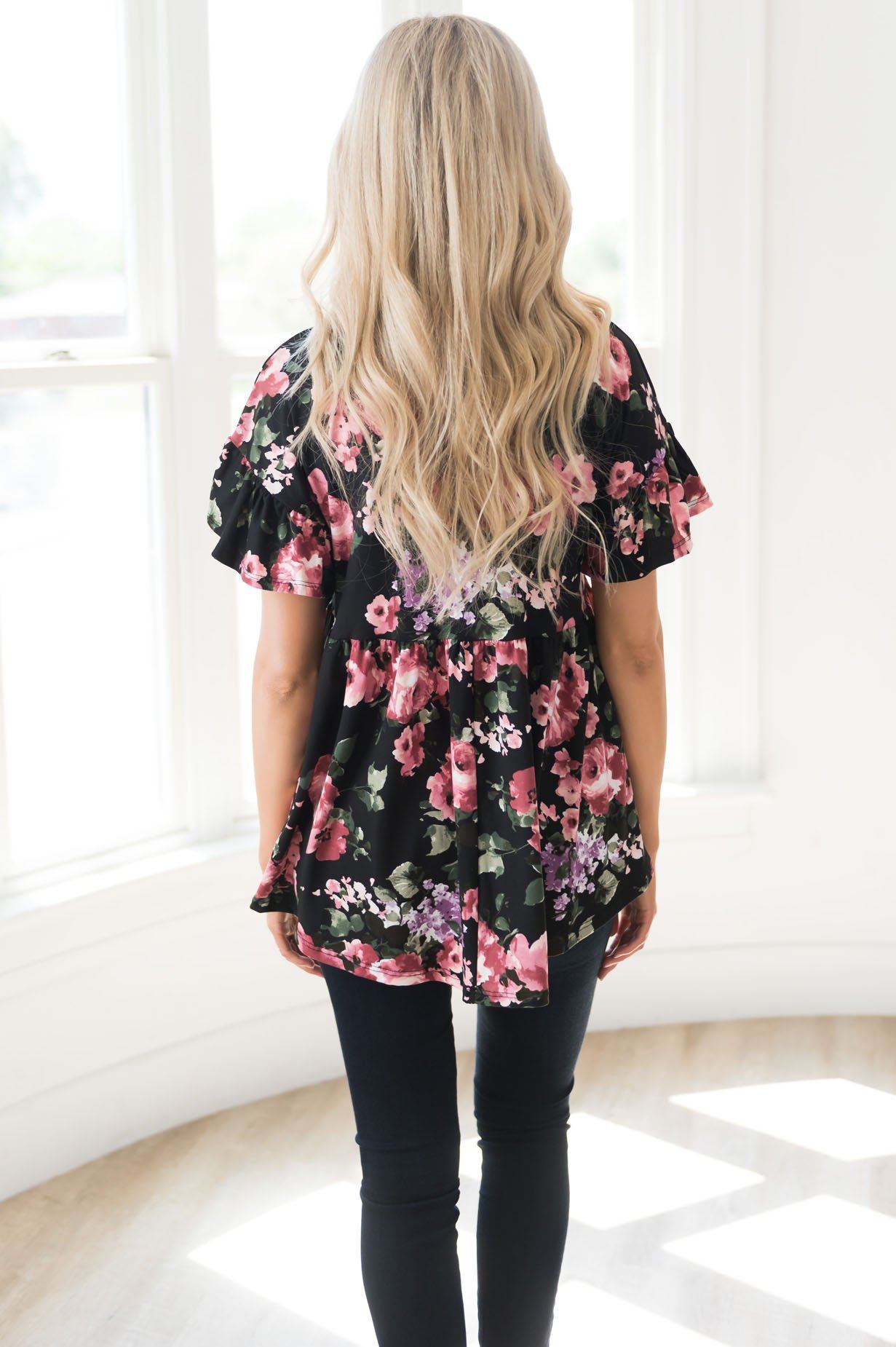 Floral Fantasy Modest Blouse Modest Dresses vendor-unknown