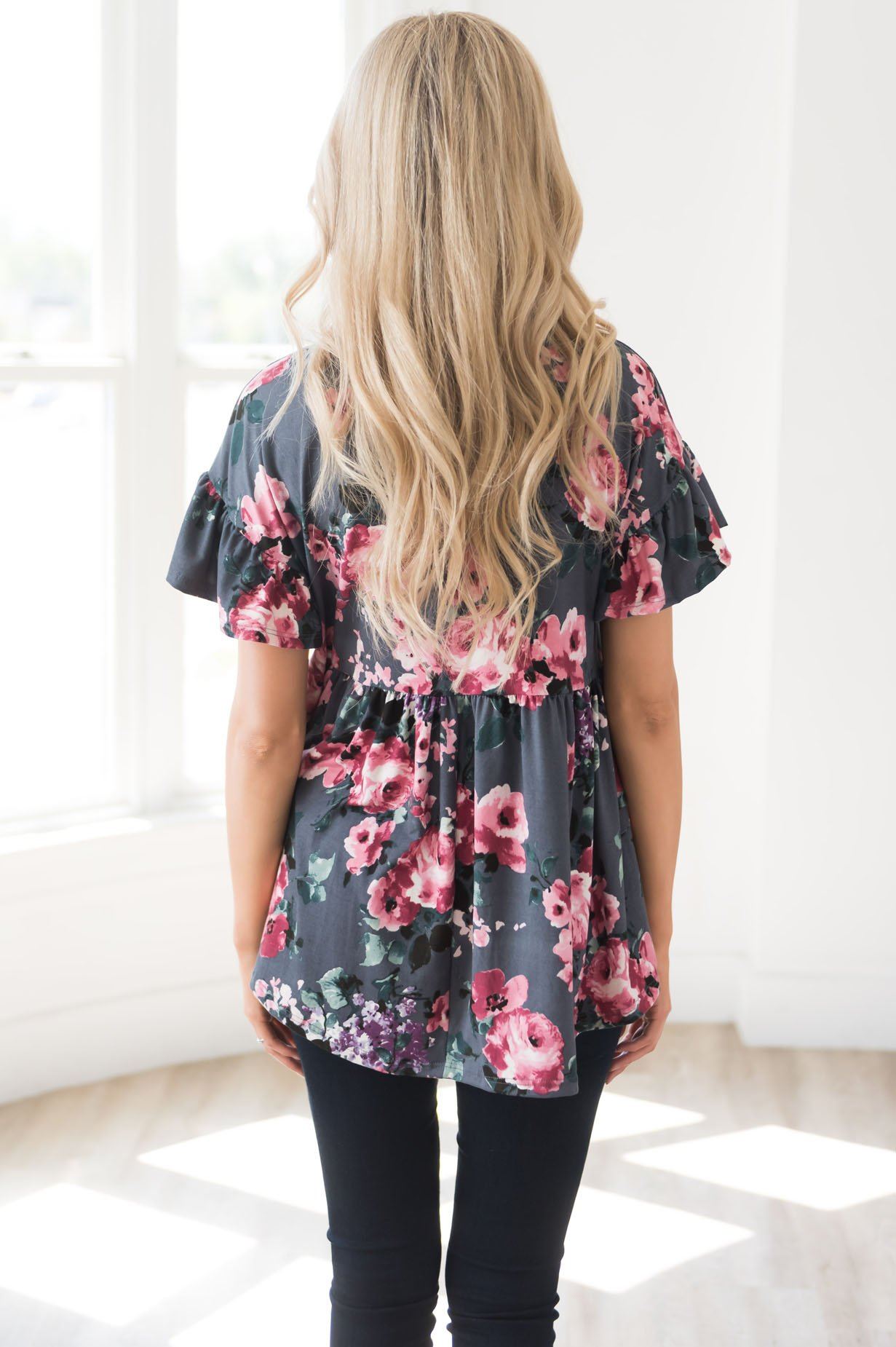 Floral Fantasy Modest Blouse Modest Dresses vendor-unknown
