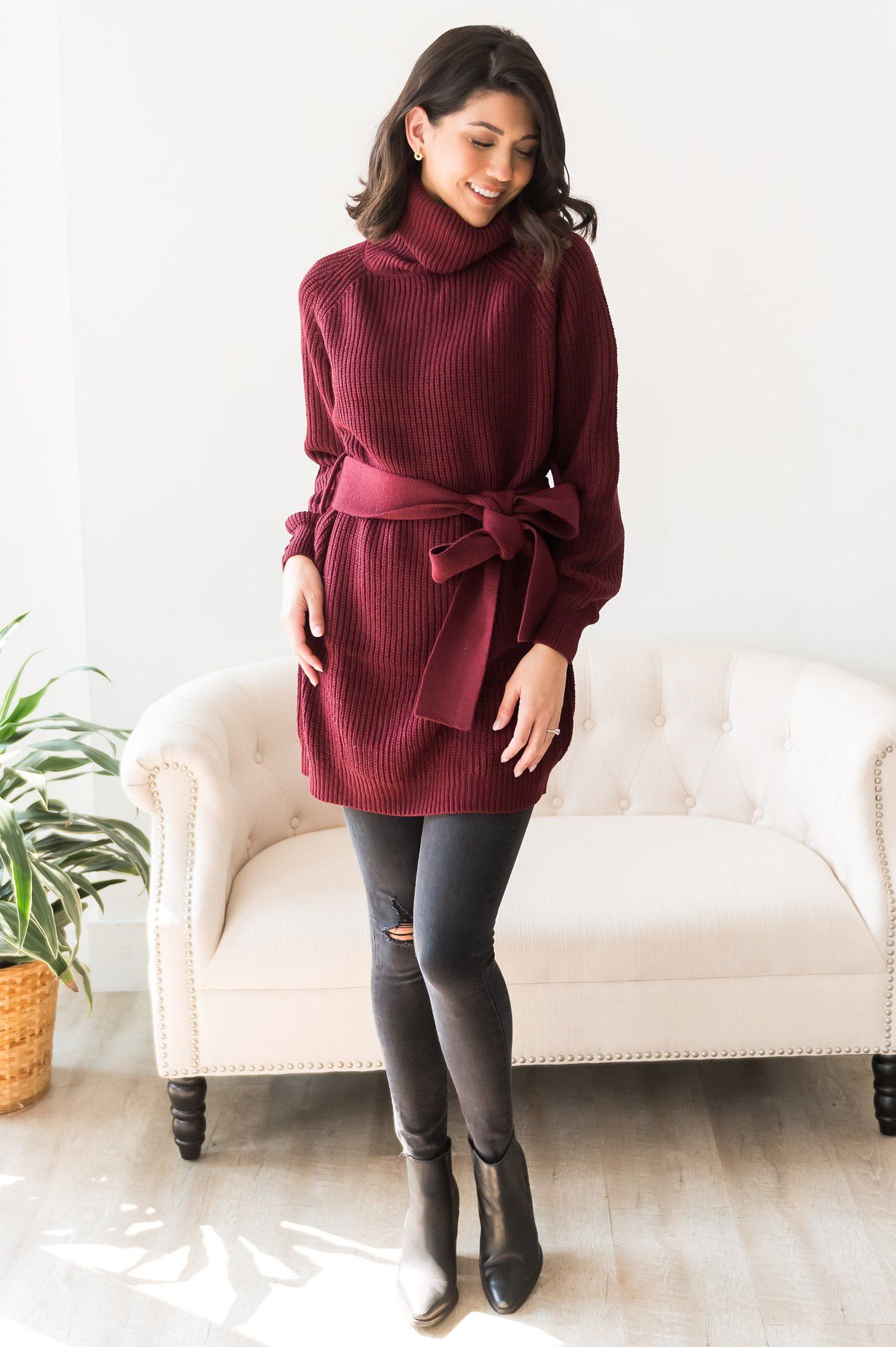 Giving My All Modest Knit Tunic 6 Colors (TW-2005C5) Modest Dresses vendor-unknown