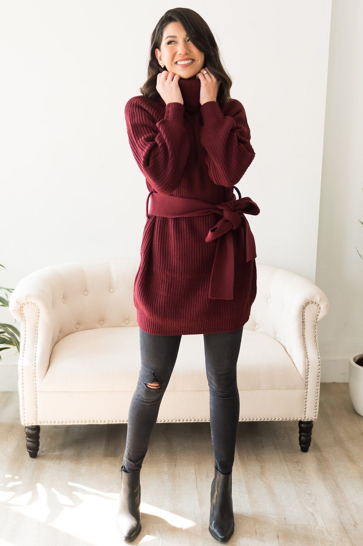 Giving My All Modest Knit Tunic 6 Colors (TW-2005C5) Modest Dresses vendor-unknown