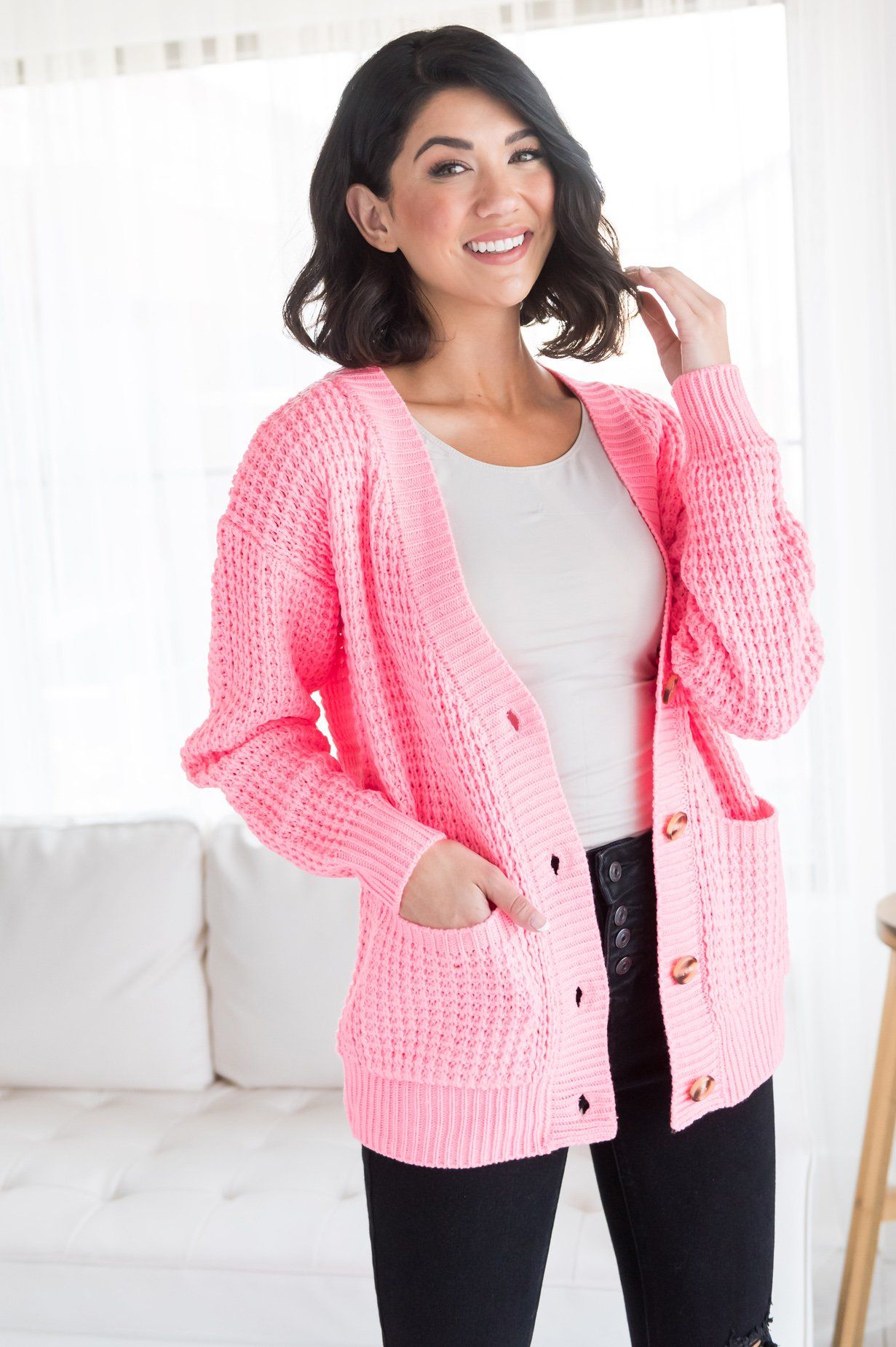 Autumn is Calling Button Up Cardigan Modest Dresses vendor-unknown