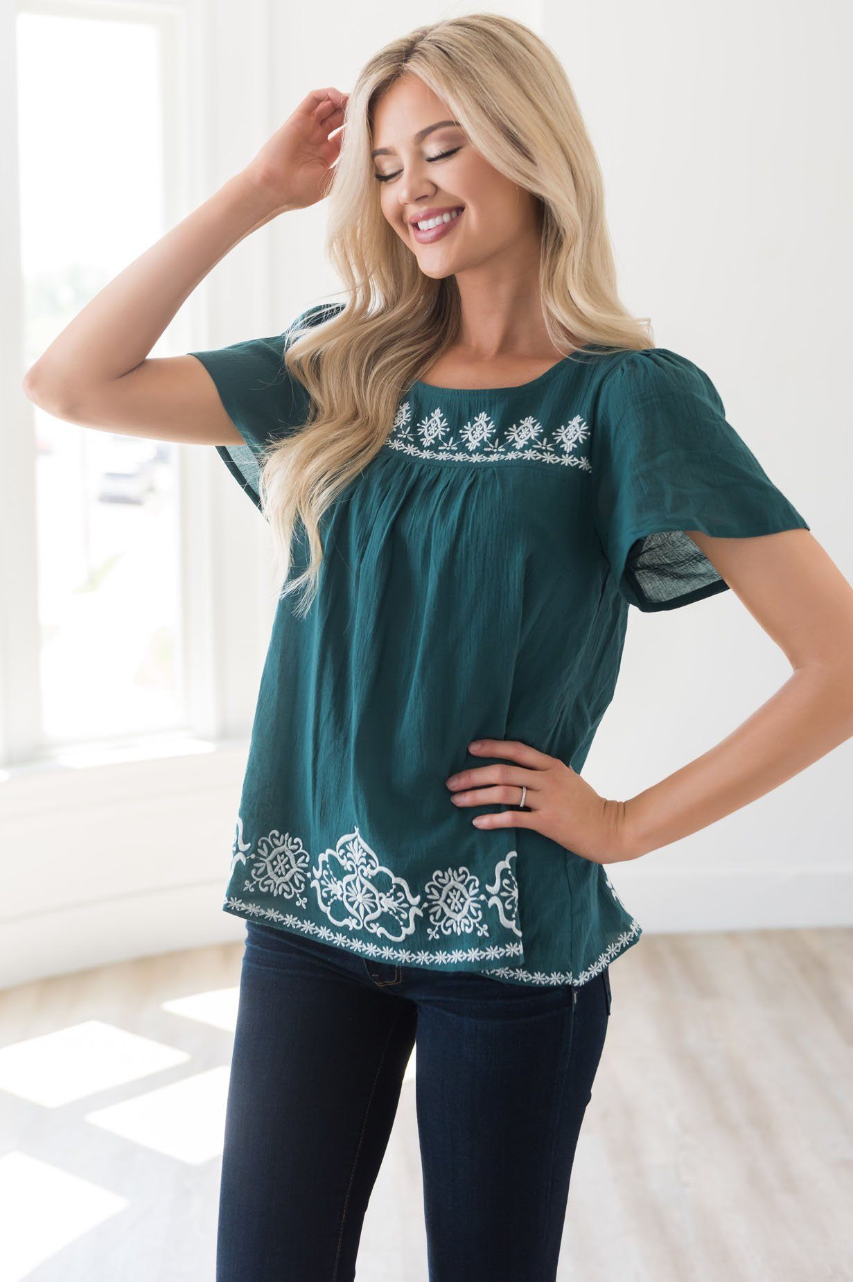 Bonjour Babe Modest Blouse Tops vendor-unknown