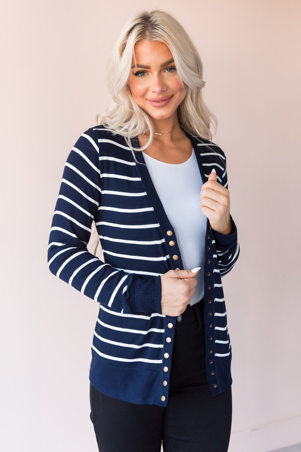 Striped Sweetheart Modest Cardigan Modest Dresses vendor-unknown