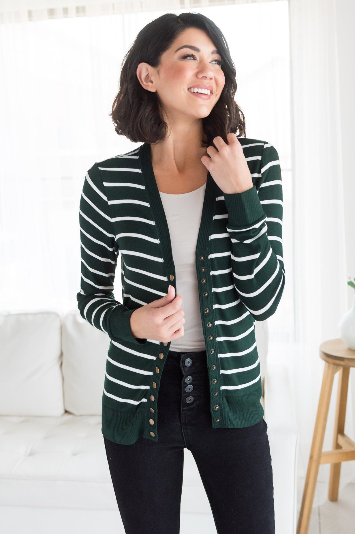 Striped Sweetheart Modest Cardigan Modest Dresses vendor-unknown