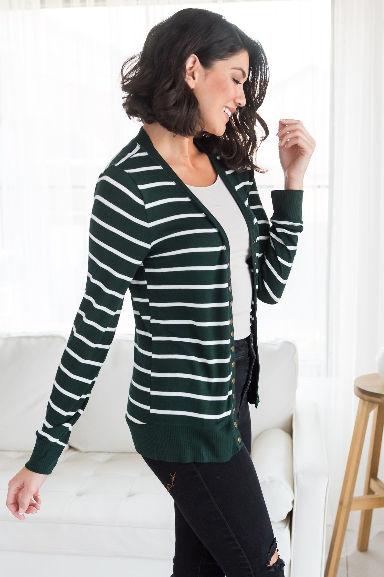 Striped Sweetheart Modest Cardigan Modest Dresses vendor-unknown