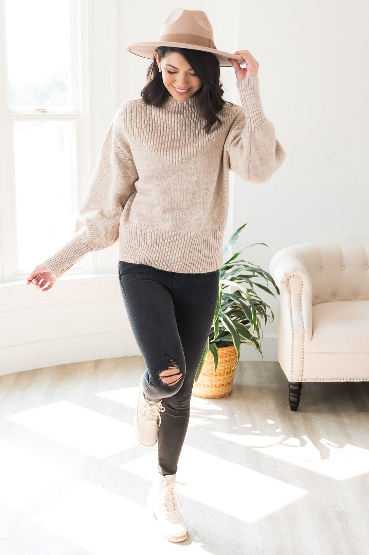 Trendy Basic Modest Turtleneck Modest Dresses vendor-unknown