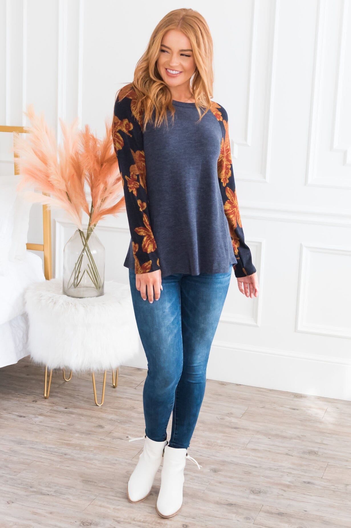 Perfection In Floral Modest Top NeeSee's Dresses