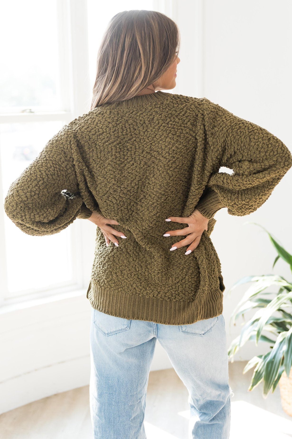 Chill Cutie Modest Popcorn Knit Sweater Modest Dresses vendor-unknown