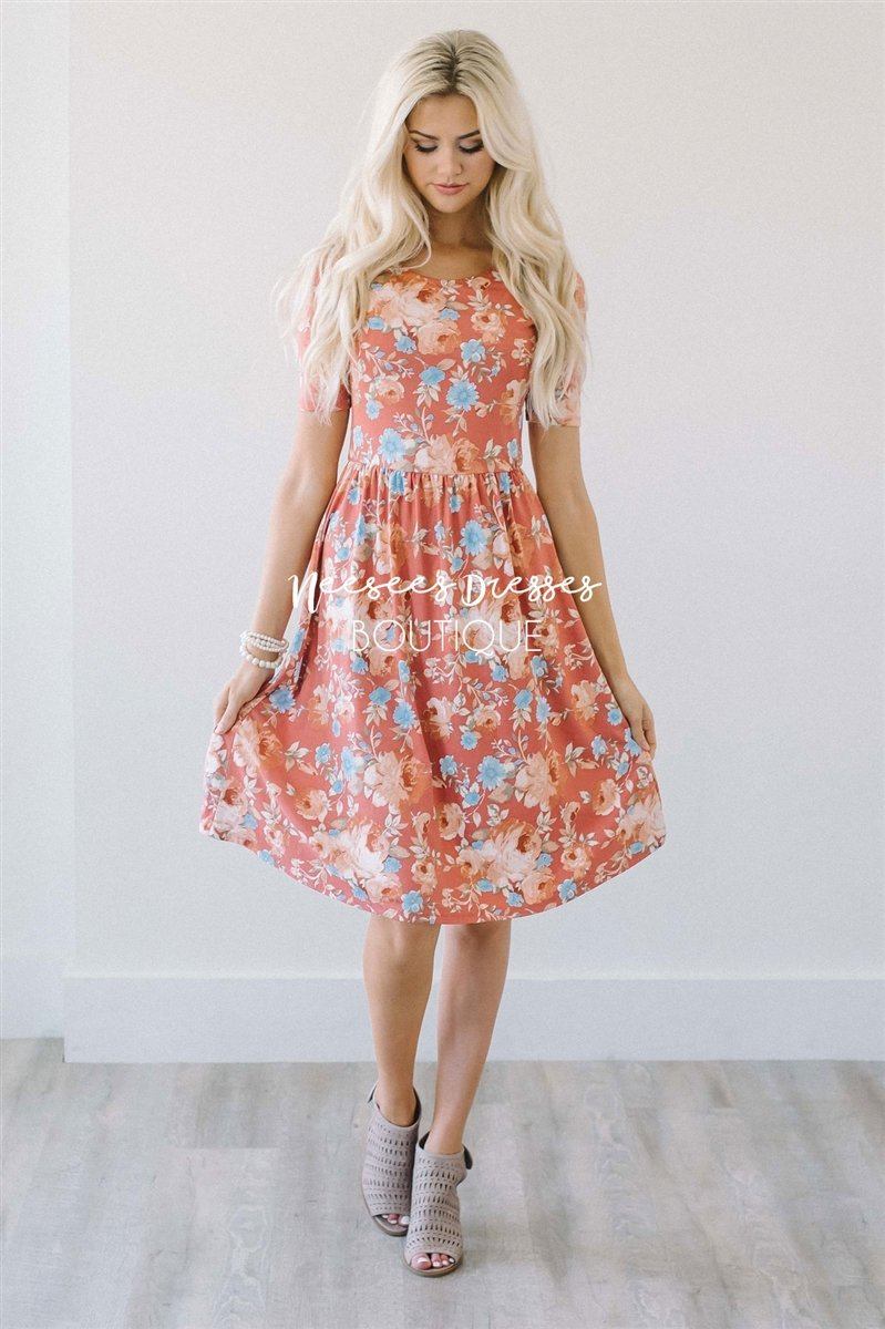 The Natalie Modest Dresses vendor-unknown Pumpkin XS