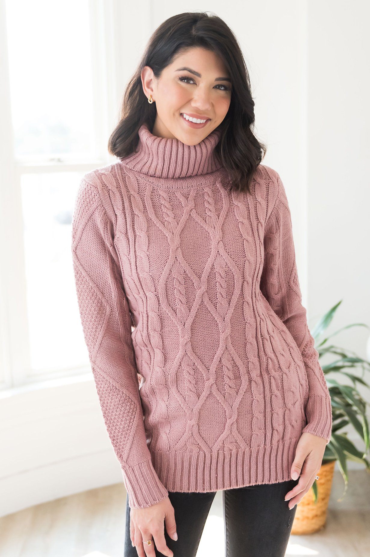Spiced Smiles Modest Turtleneck Sweater Modest Dresses vendor-unknown