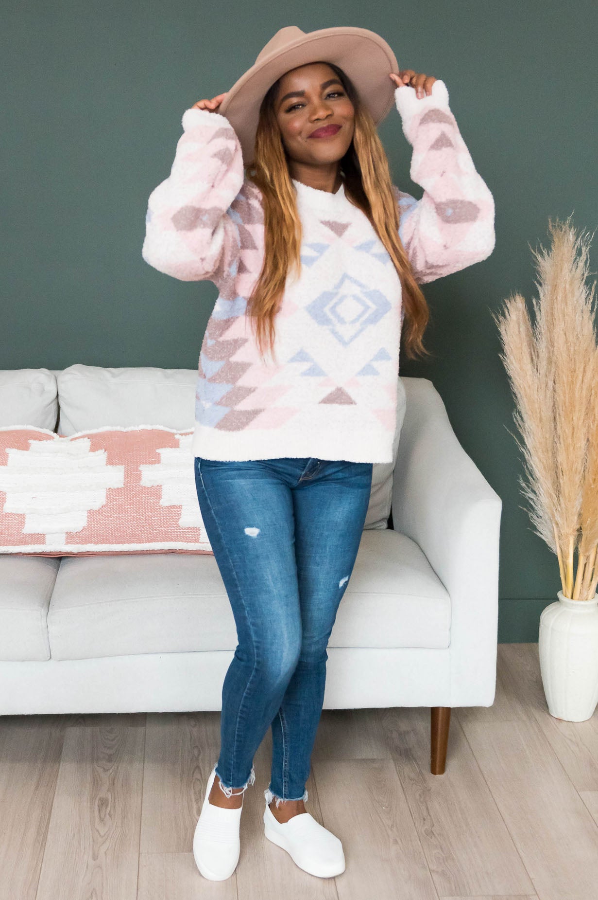 Happy Days Modest Aztec Sweater Modest Dresses vendor-unknown