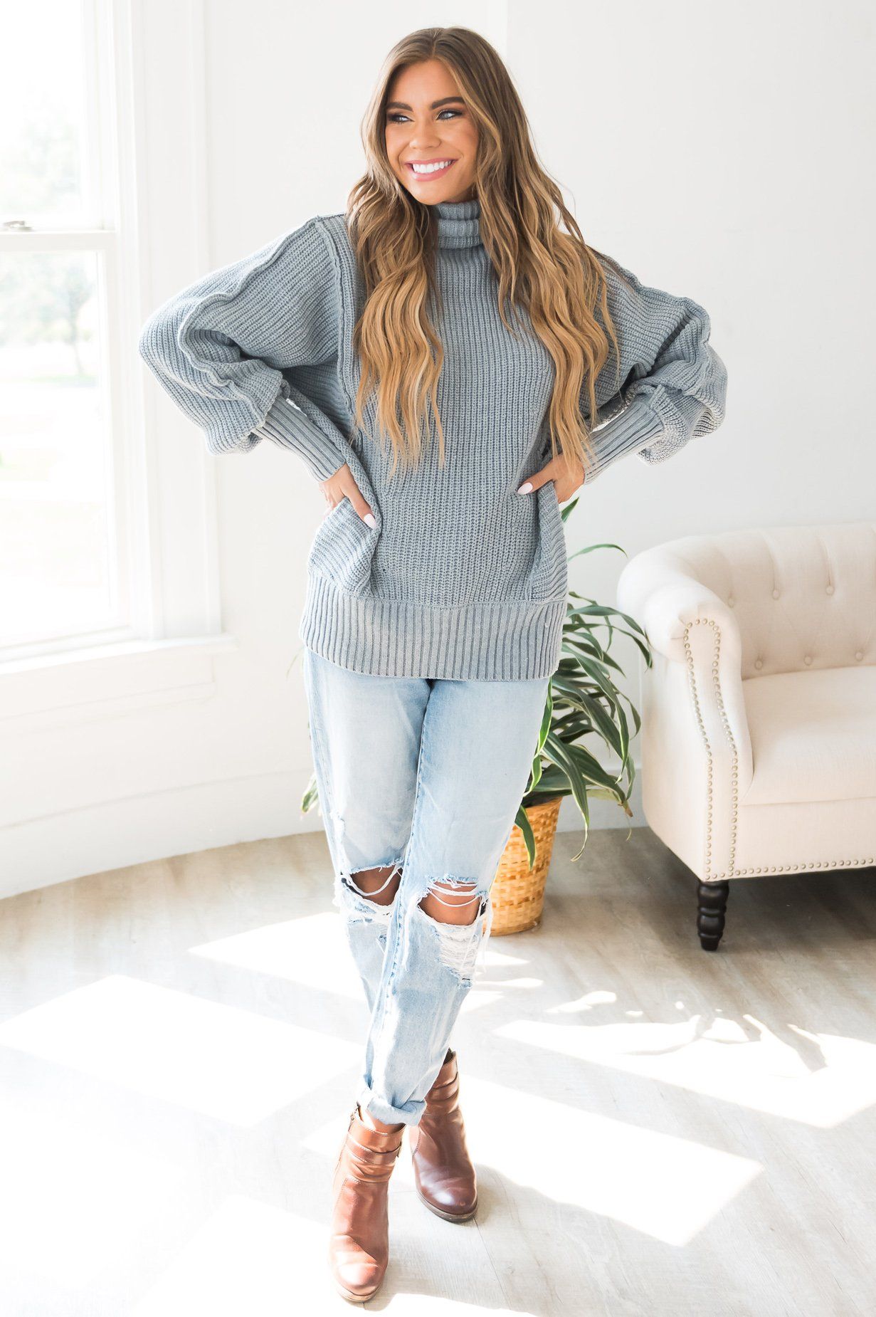 Taste of Fall Chunky Turtleneck modest Sweater Modest Dresses vendor-unknown