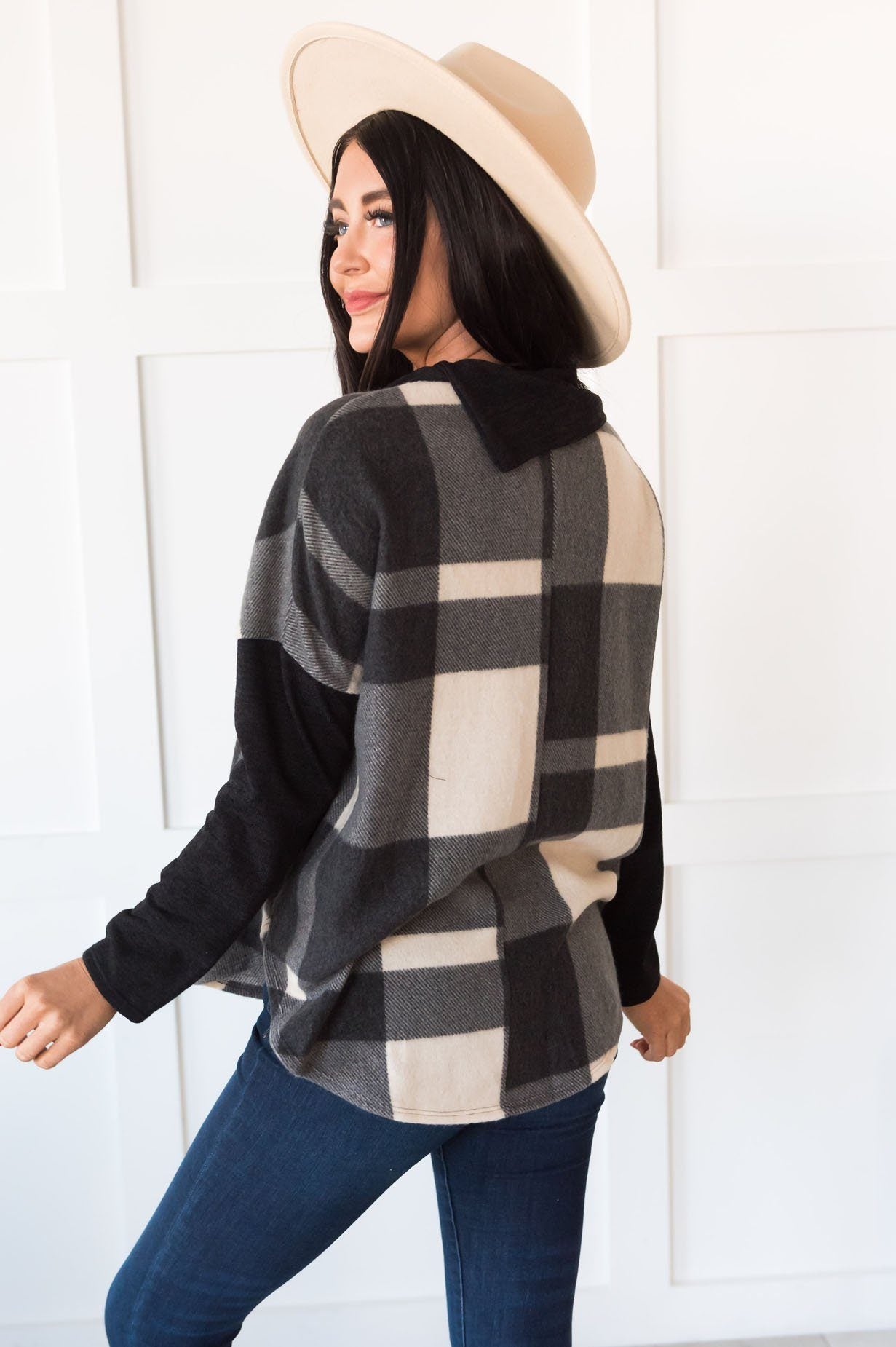 Nice & Cozy Modest Poncho Sweater Tops vendor-unknown