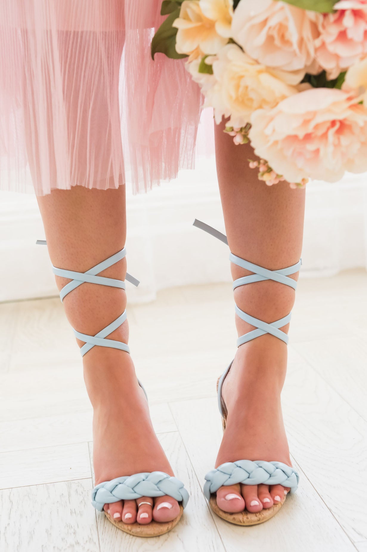 The Hailee Lace-Up Braided Heels Accessories & Shoes vendor-unknown