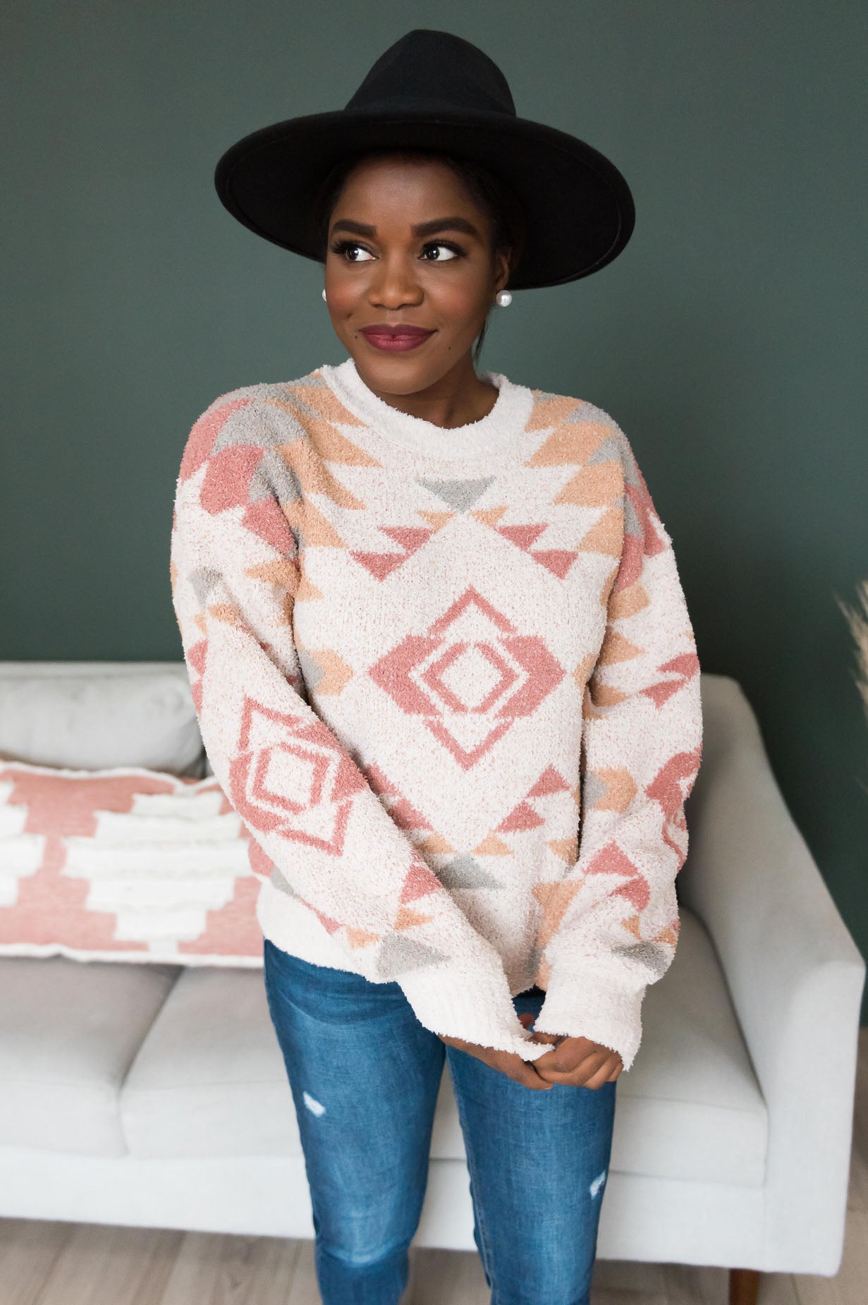 Happy Days Modest Aztec Sweater Modest Dresses vendor-unknown