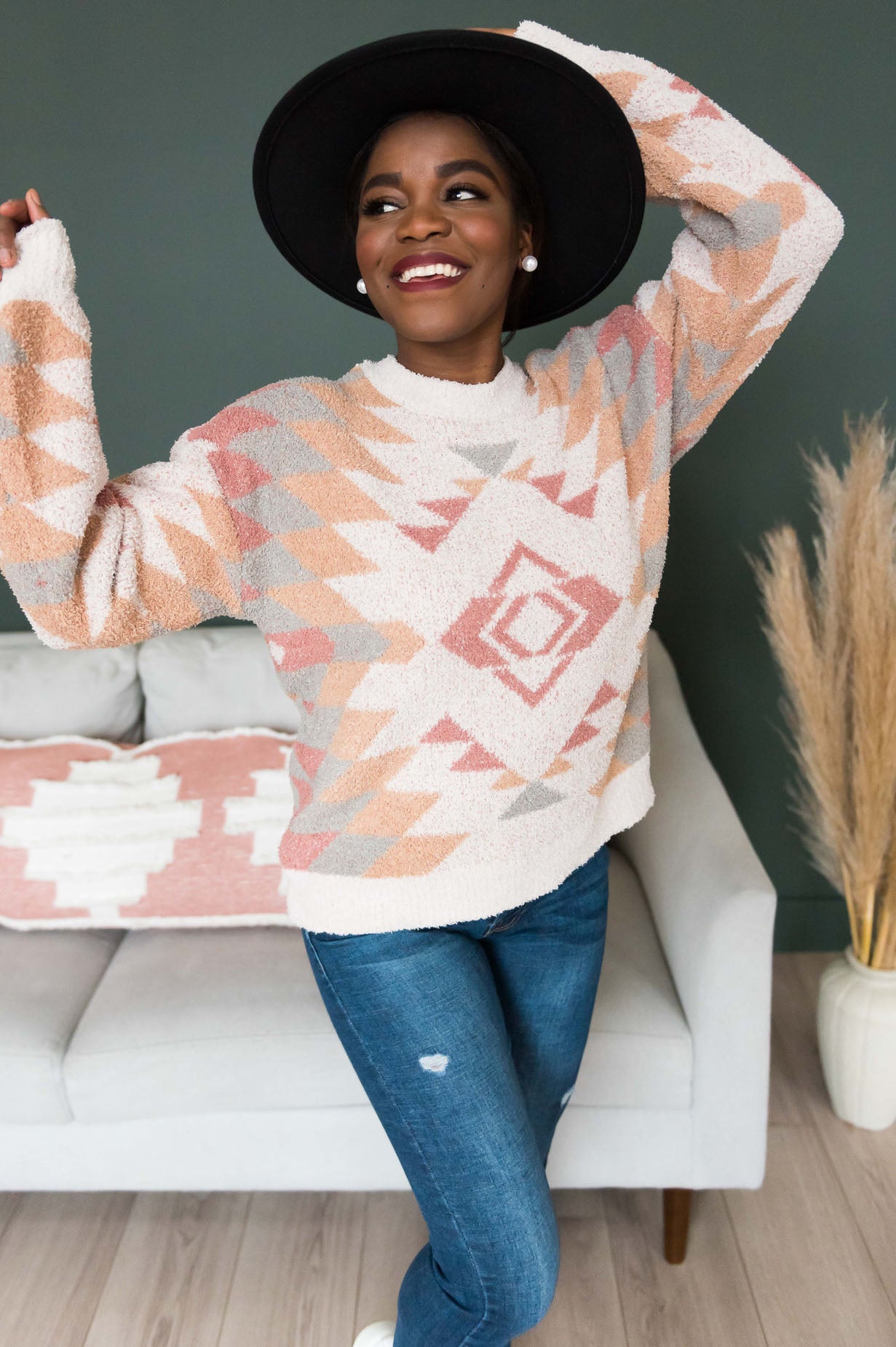 Happy Days Modest Aztec Sweater Modest Dresses vendor-unknown