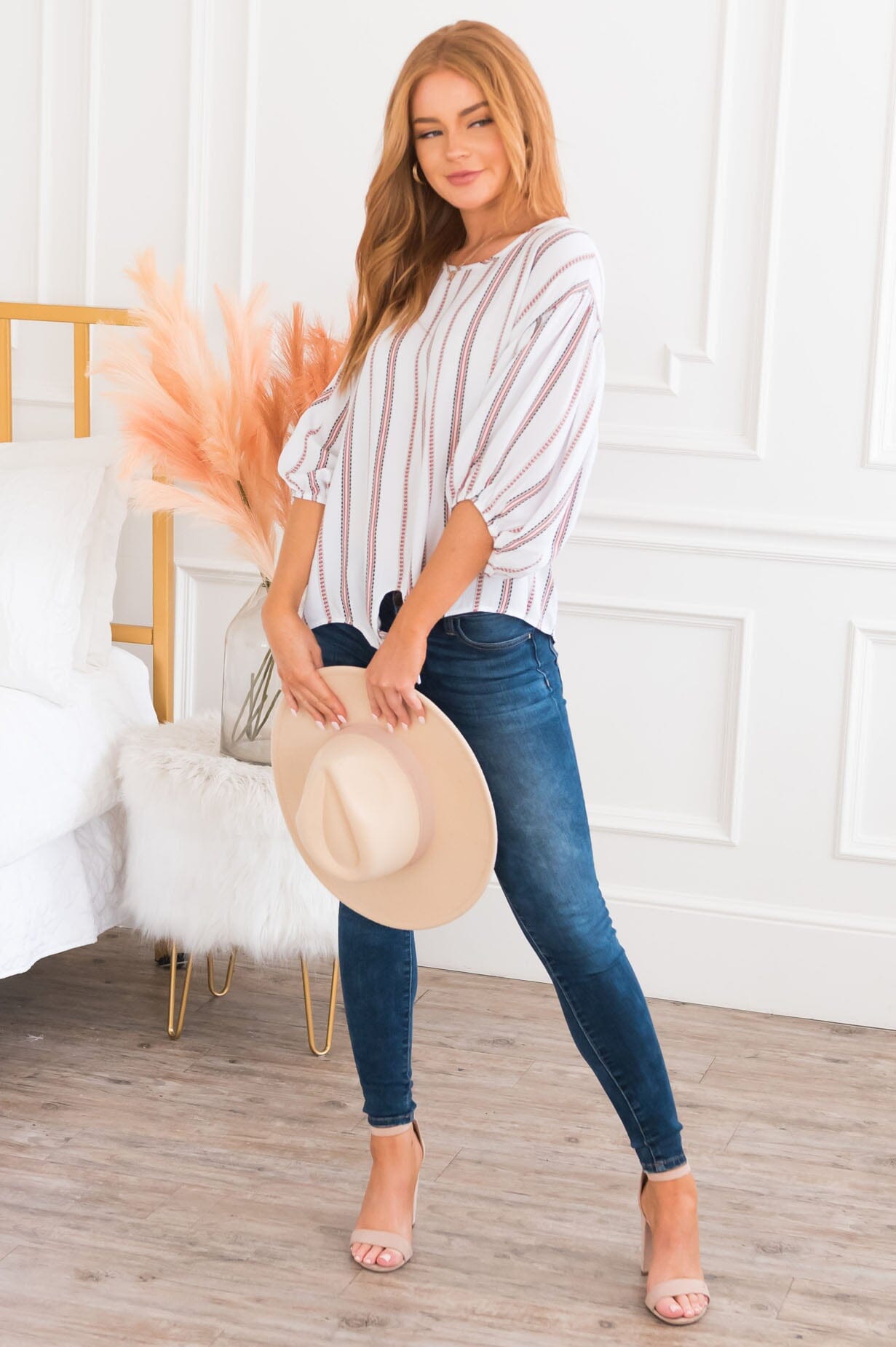 Give Love A Try Modest Tie Front Top NeeSee's Dresses