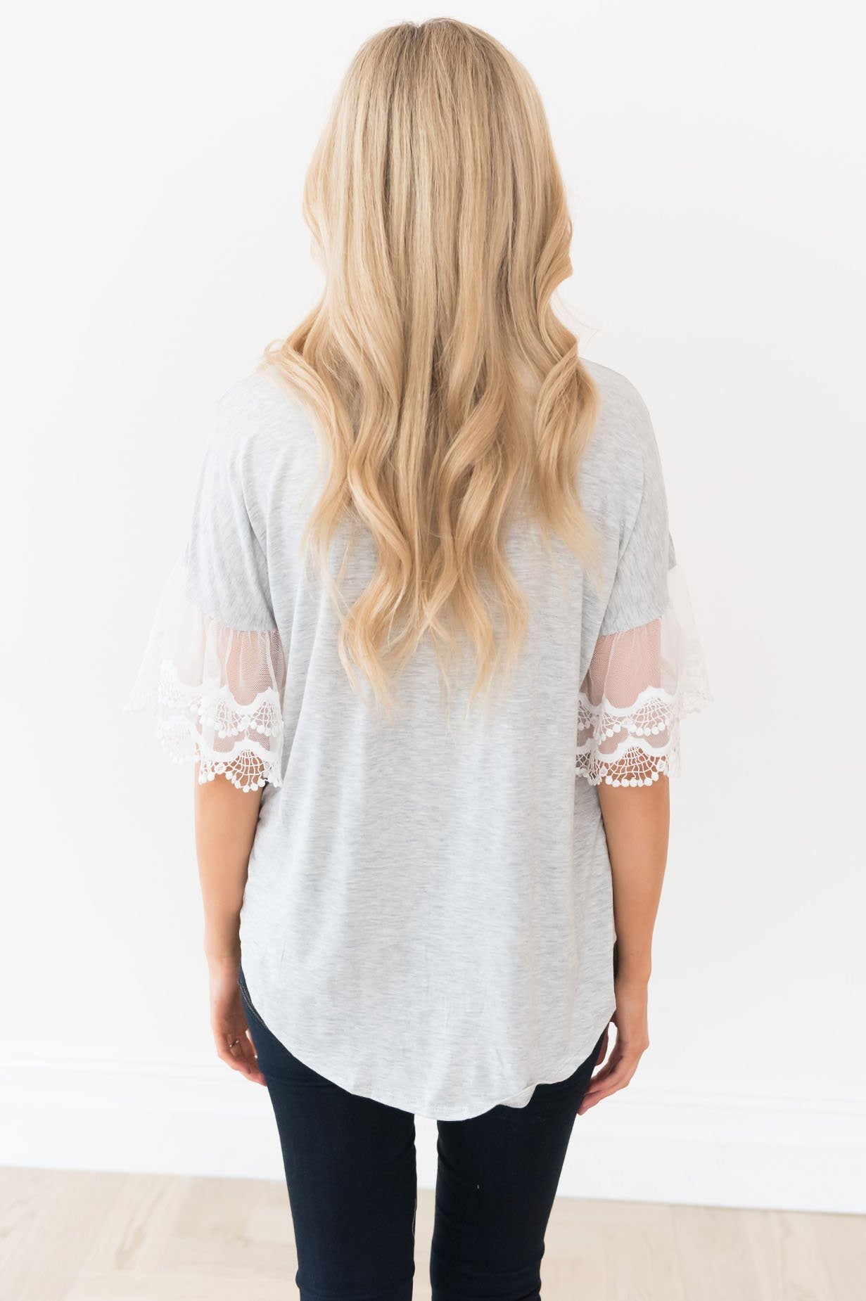 Designed Destiny Lace Modest Blouse Tops vendor-unknown