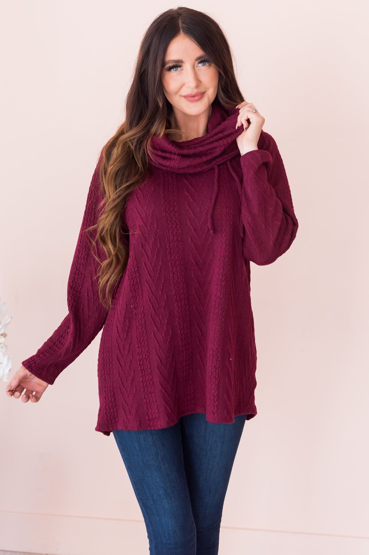 Sweater Weather Modest Hoodie Tops vendor-unknown