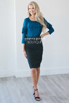 Perfect Fit Charcoal Pencil Skirts vendor-unknown Charcoal XS