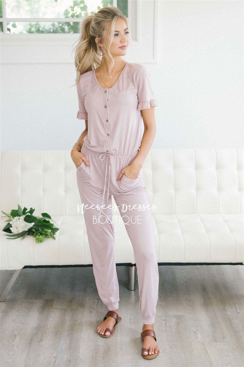 The Juno Jumpsuit Modest Dresses vendor-unknown S Dusty Pink