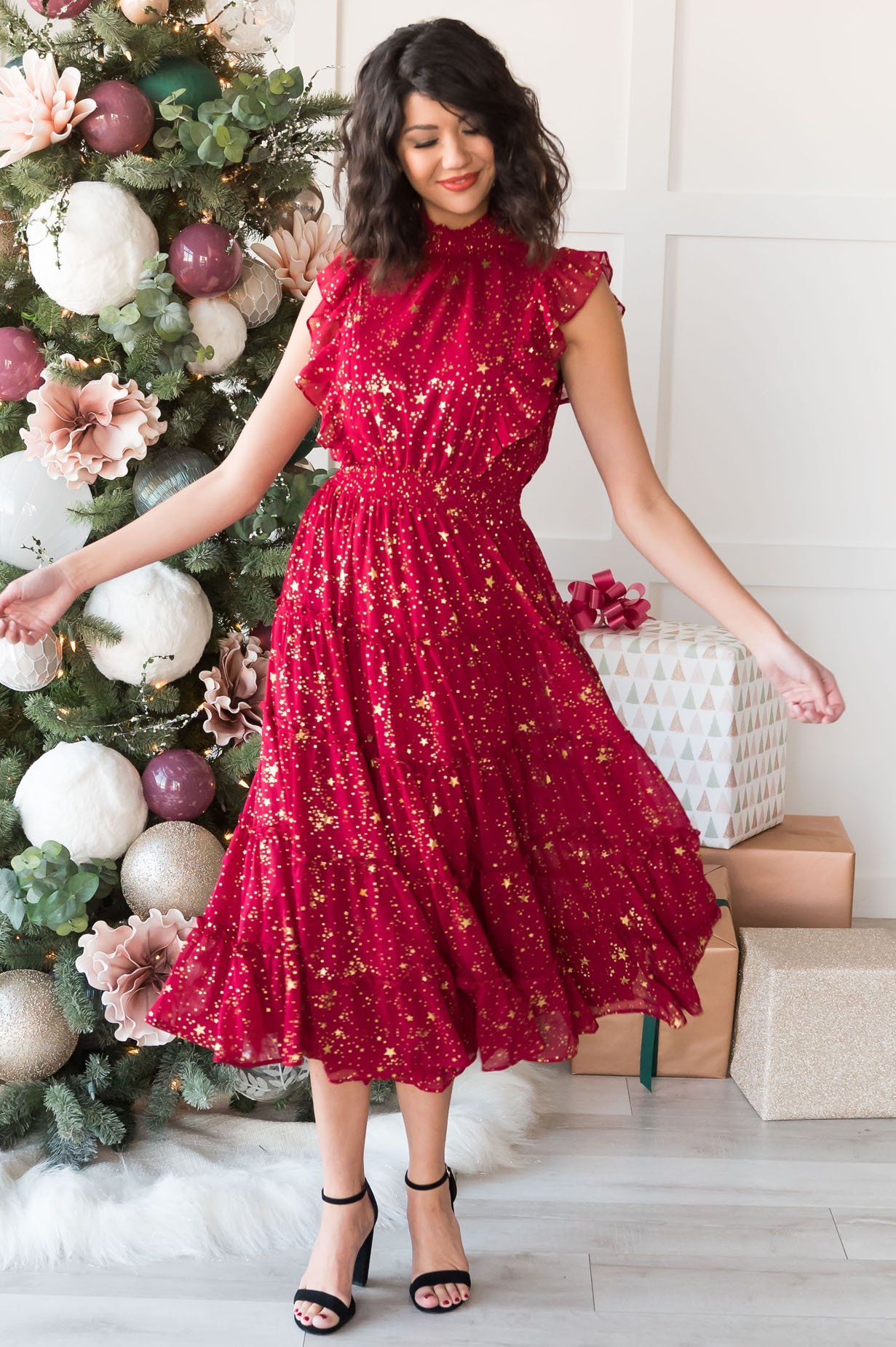 The Star Modest Holiday Dance Dress Modest Dresses vendor-unknown