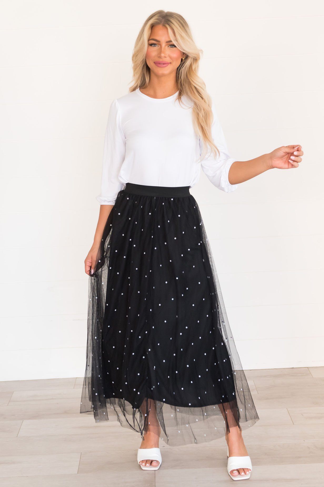 Twirl Away Modest Tulle Skirt Skirts NeeSee's Dresses
