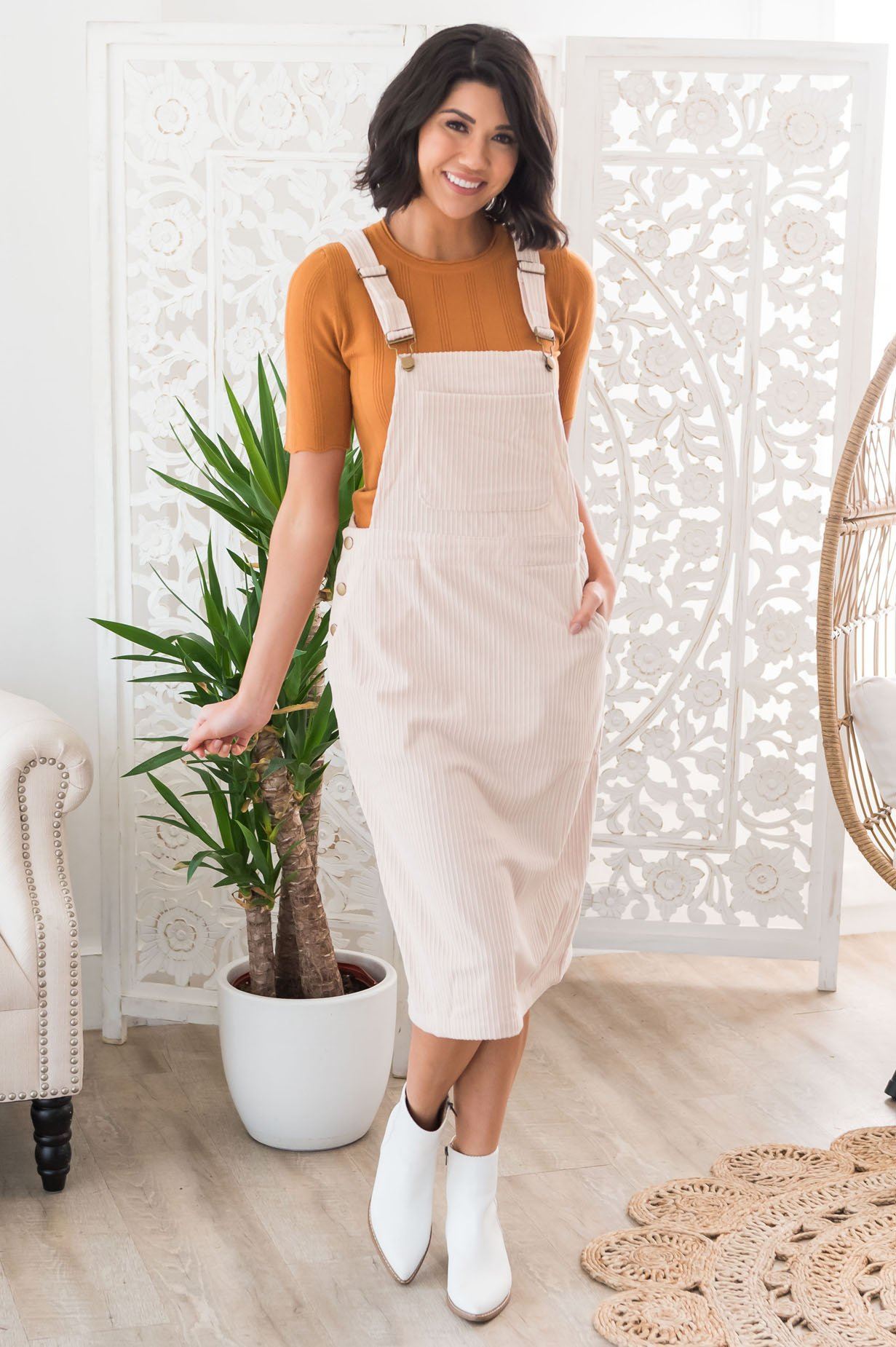 The Leana Modest Overall Dress Modest Dresses vendor-unknown