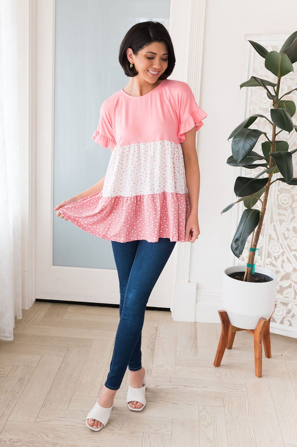 Genuine Soul Tiered Color-block Top NeeSee's Dresses