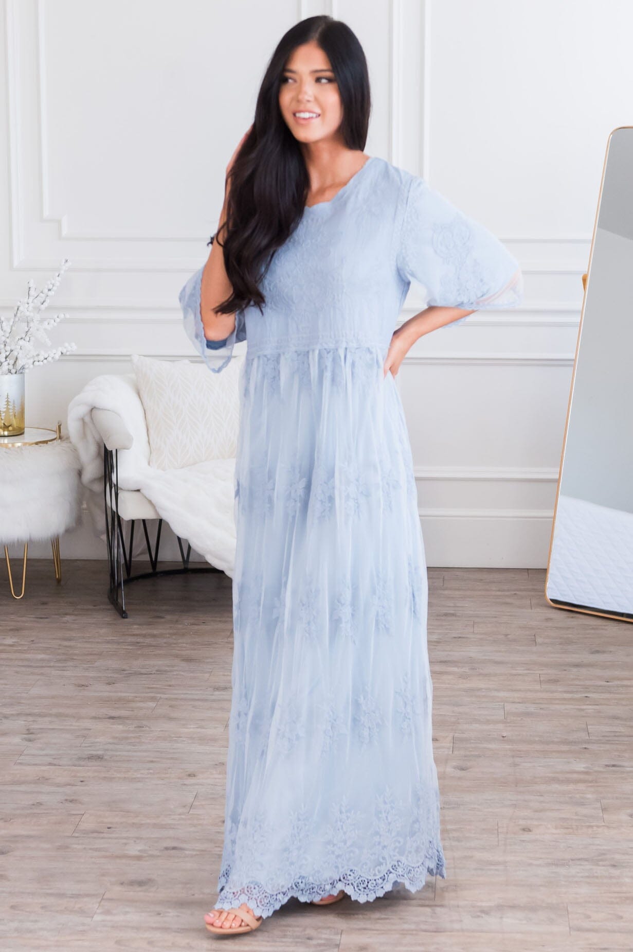 The Gracie Boho Lace Maxi Dress Modest Dresses vendor-unknown