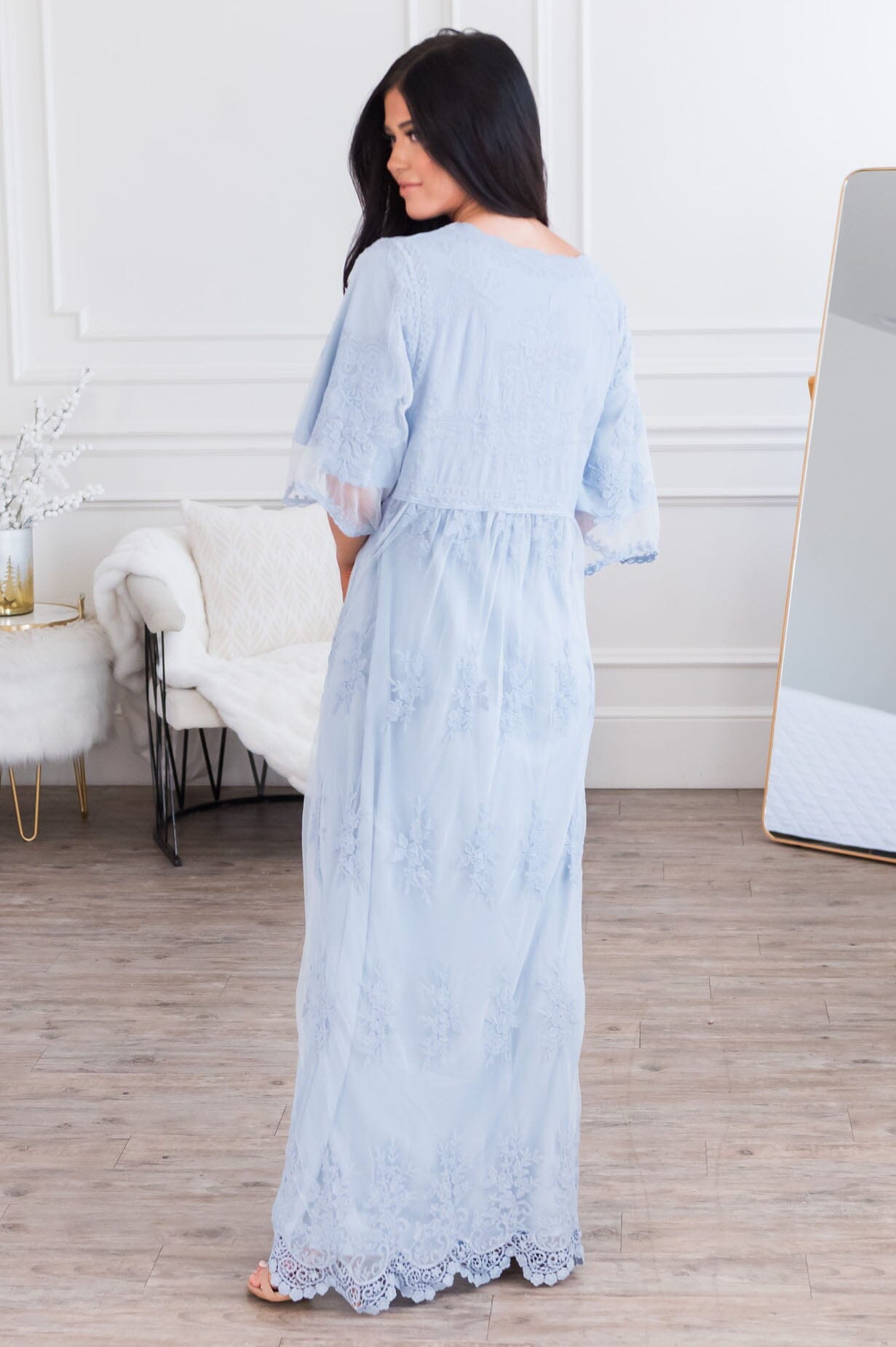 The Gracie Boho Lace Maxi Dress Modest Dresses vendor-unknown