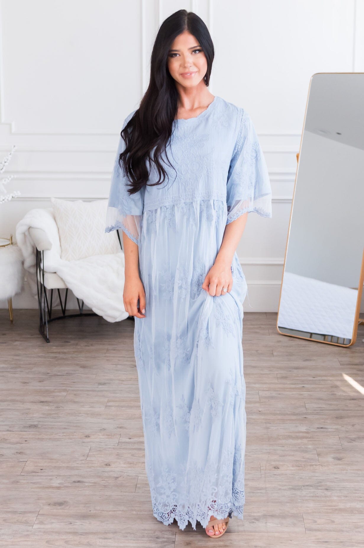 The Gracie Boho Lace Maxi Dress Modest Dresses vendor-unknown