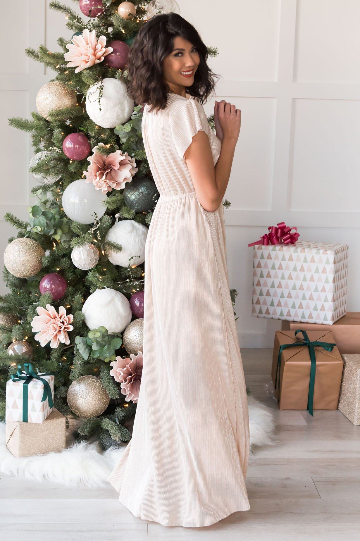 The Holiday Dream Shimmer Maxi Dress Modest Dresses vendor-unknown