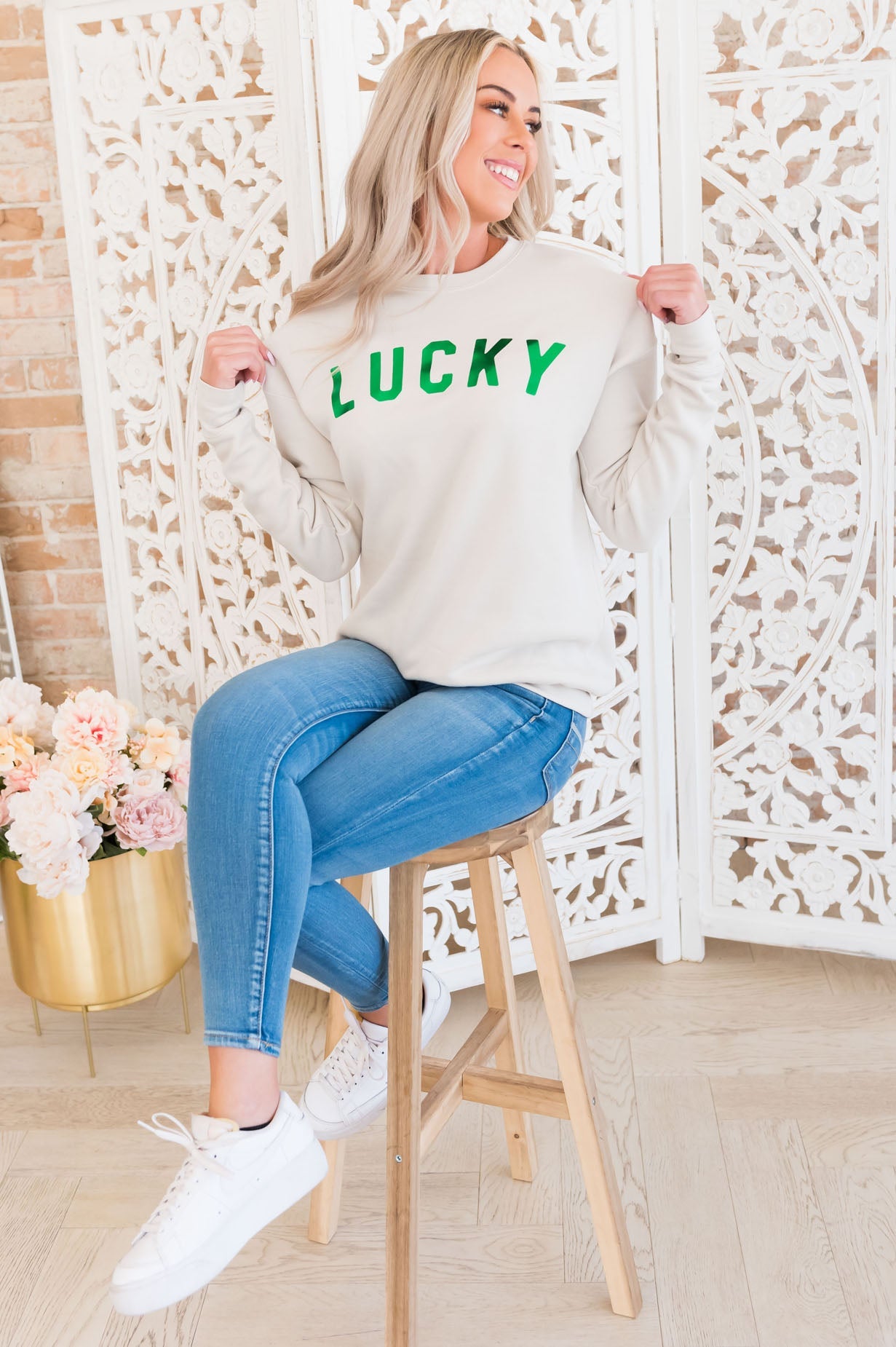 Luck On My Side Modest Sweatshirt Modest Dresses vendor-unknown