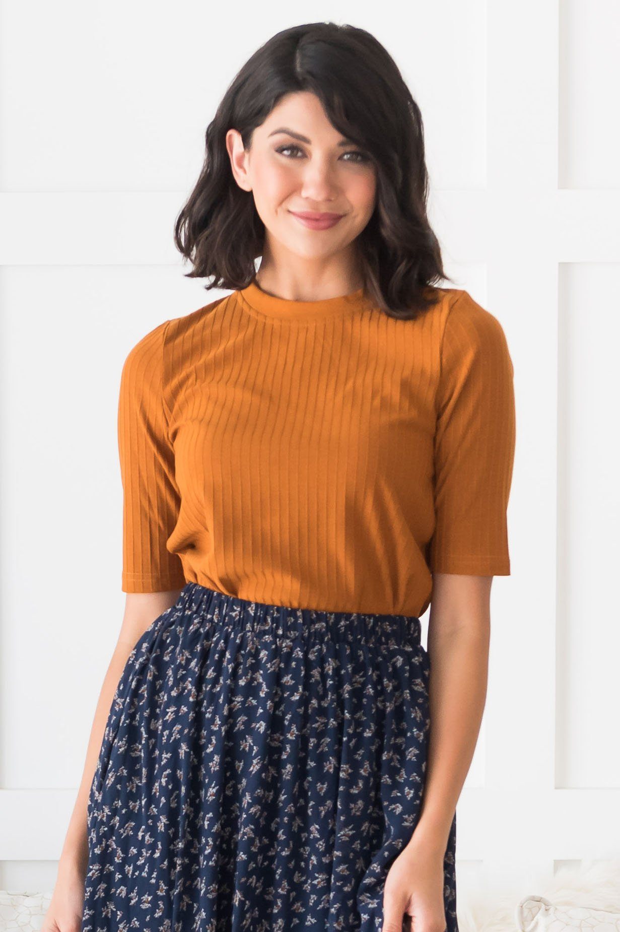 Falling For Basics Modest Blouse Modest Dresses vendor-unknown