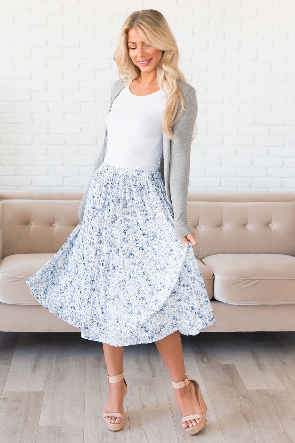 Deep Devotion Modest Pleated Skirt Skirts vendor-unknown