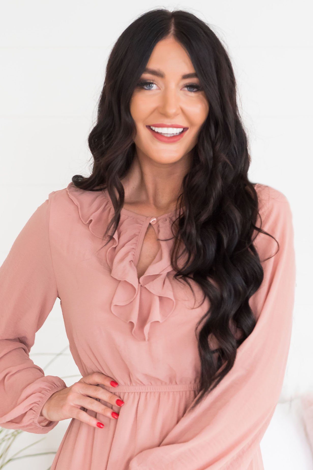 The Faith Modest Ruffle Dress Modest Dresses vendor-unknown