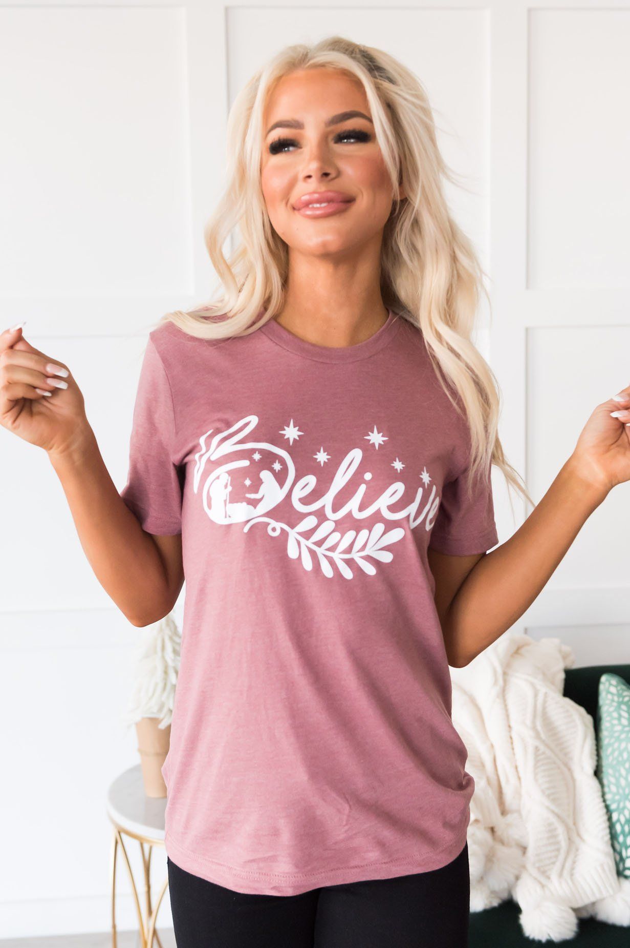 Believe Modest Tee Modest Dresses vendor-unknown