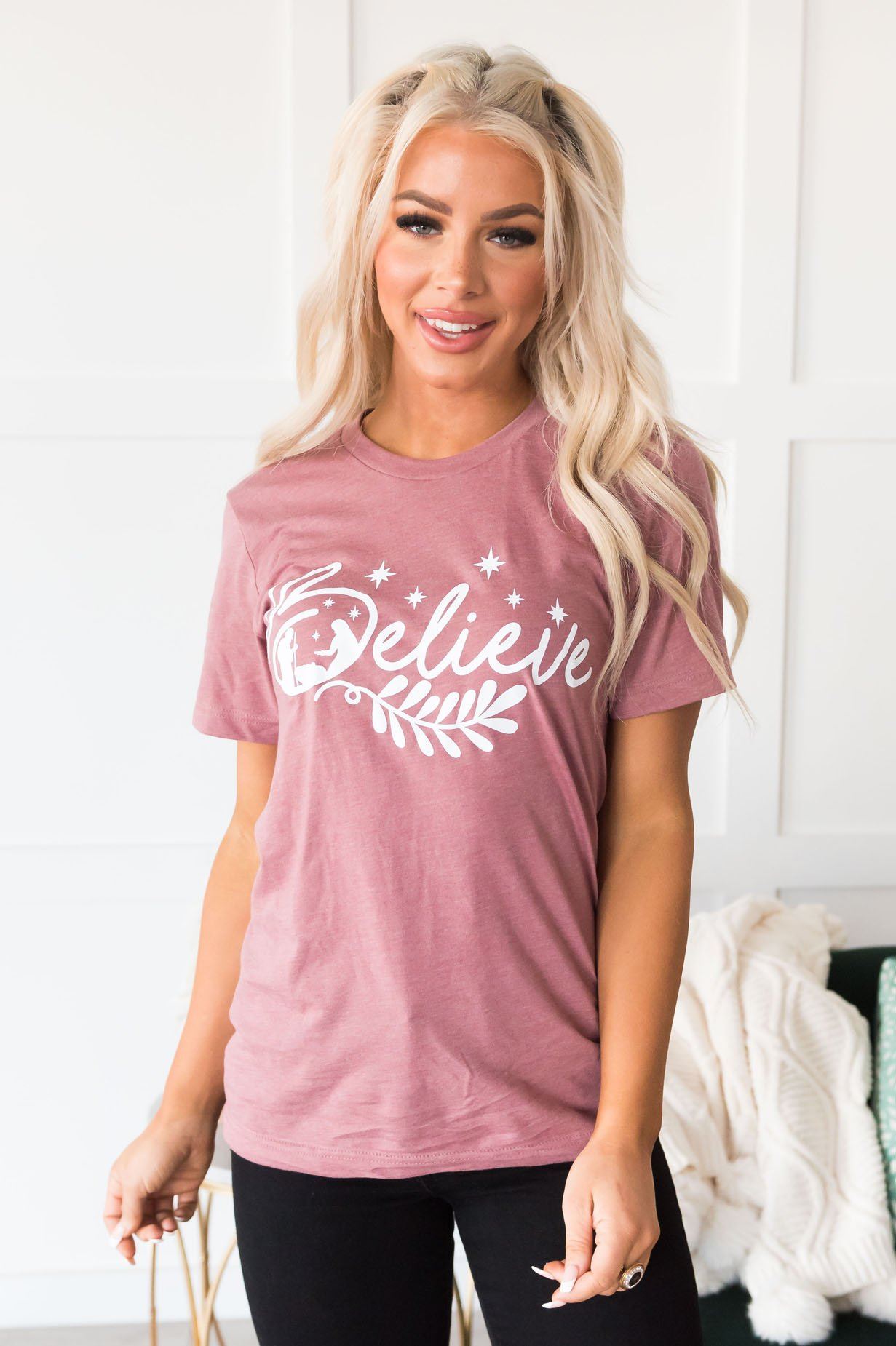 Believe Modest Tee Modest Dresses vendor-unknown