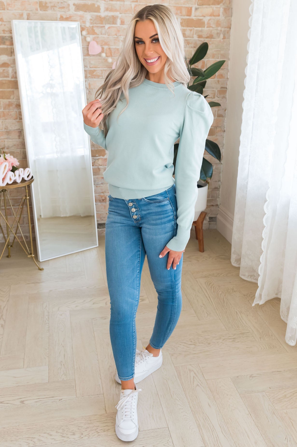 Puffed & Pretty Modest Sweater Modest Dresses vendor-unknown