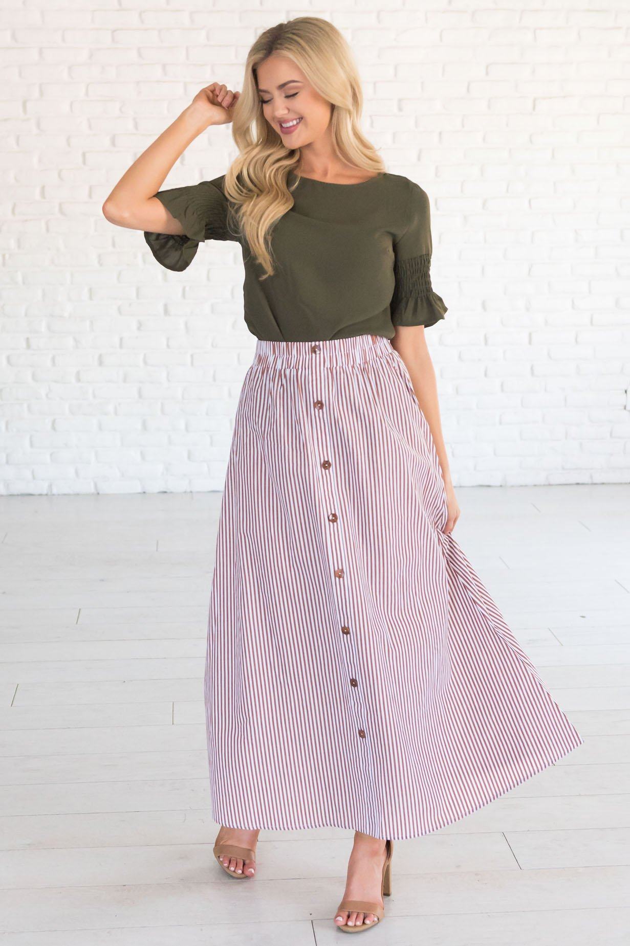 Fresh and Fun Aline Modest Maxi Skirt Skirts vendor-unknown