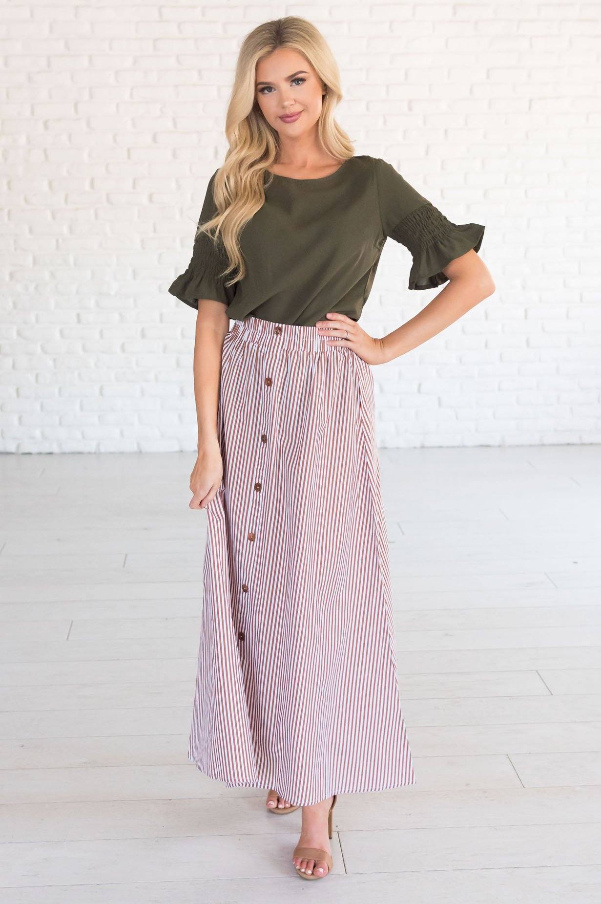 Fresh and Fun Aline Modest Maxi Skirt Skirts vendor-unknown