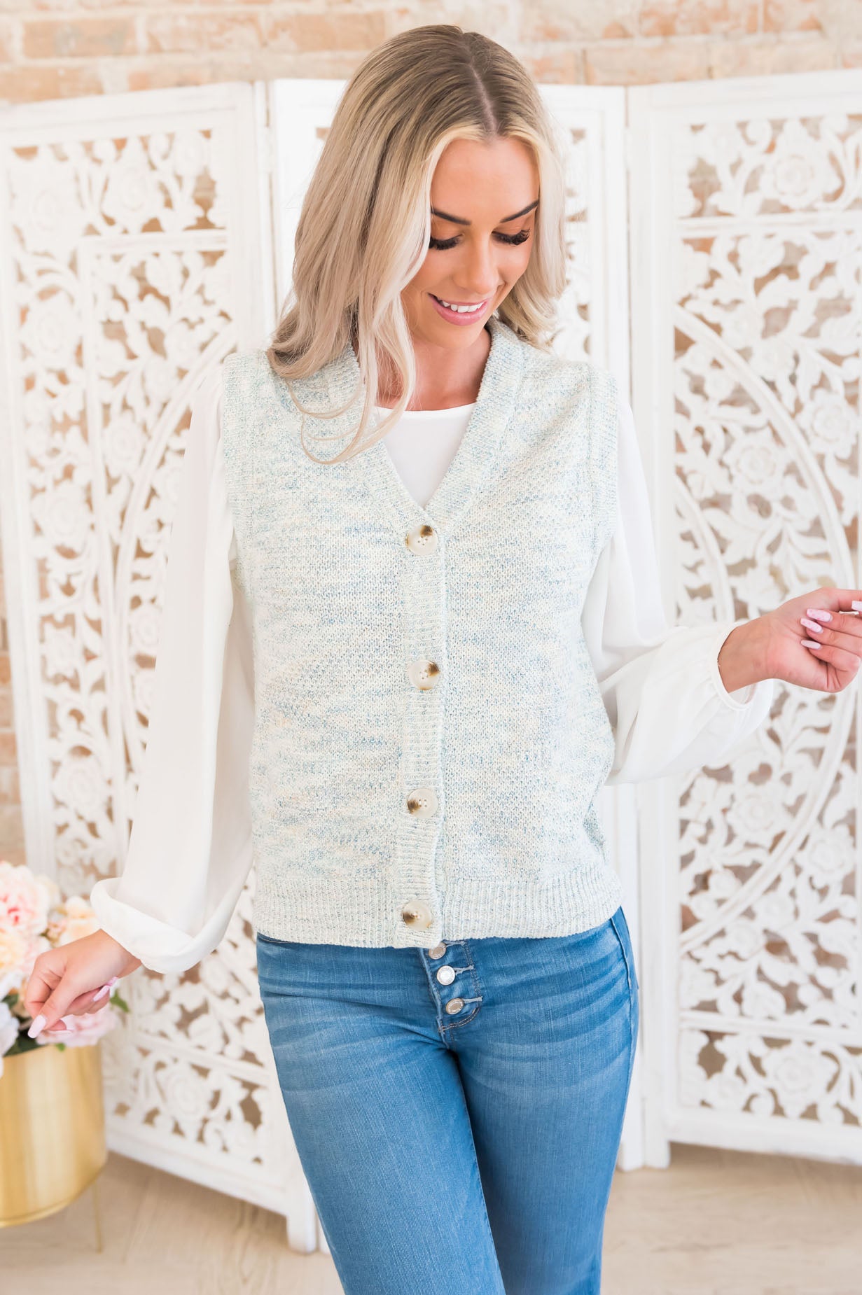 Always Time For Brunch Modest Sweater Vest Modest Dresses vendor-unknown