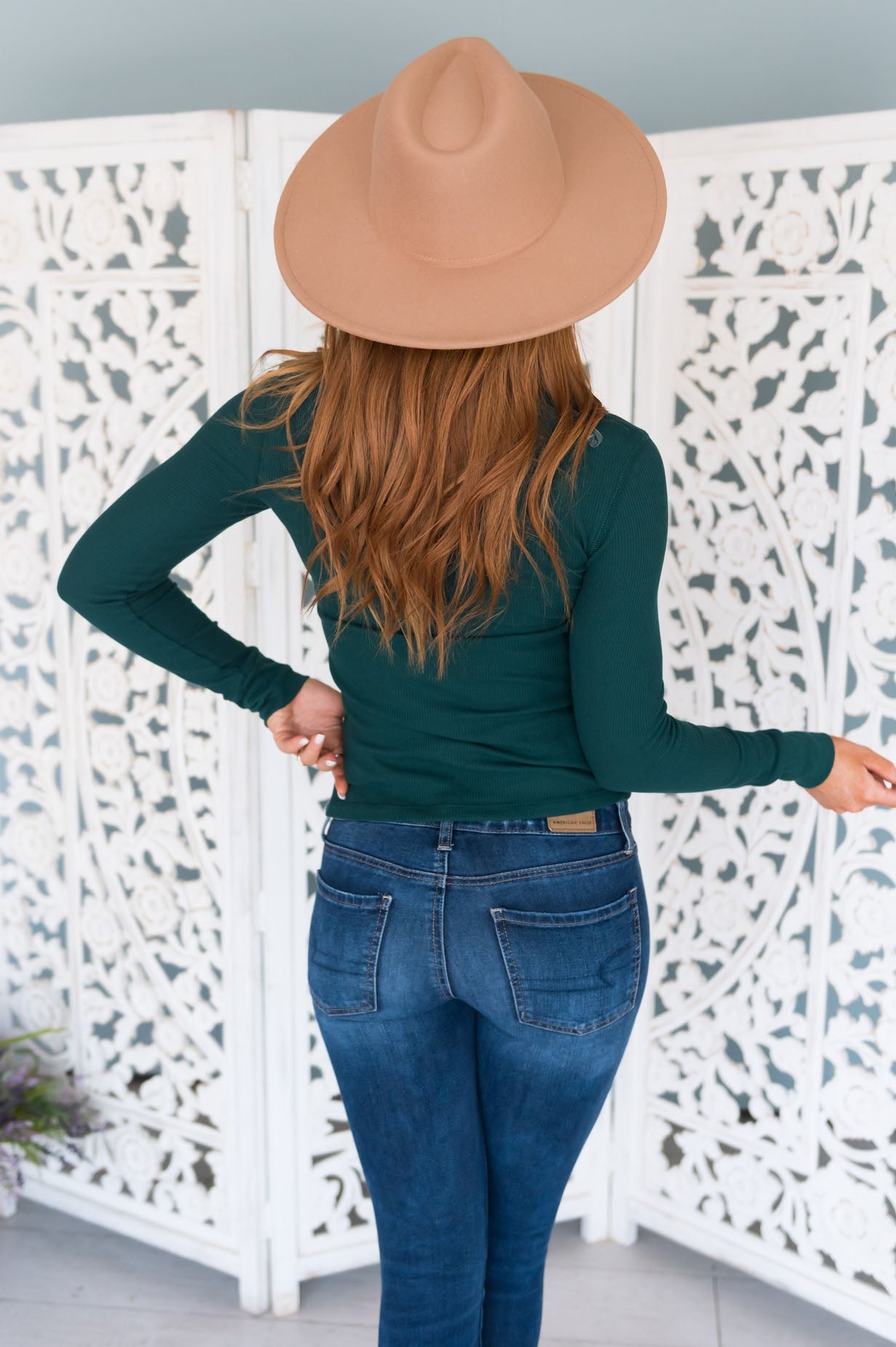 Changing Skies Modest Thermal Henley Top NeeSee's Dresses