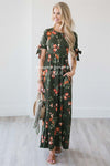 The Jennifer Modest Dresses vendor-unknown Olive & Amber Floral S