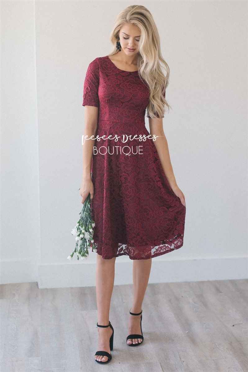 The Stella Modest Dresses vendor-unknown Wine XS